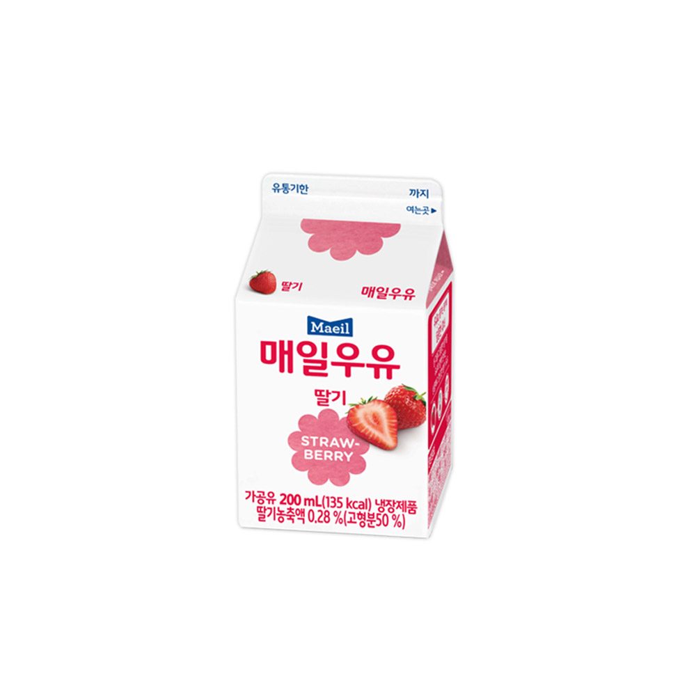 딸기우유 200ml x 25개 (4주 배달)